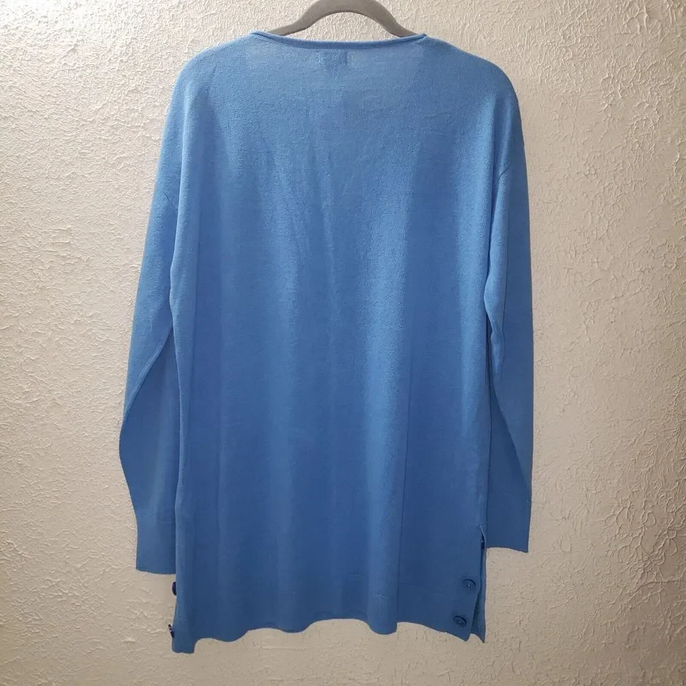NWT J. Crew Factory Sz L Women's V-Neck Sweater Linen Blend Long Sleeve Pullover - Picture 5 of 10